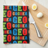 Farbenfrohe Geocacher Arrows Geschirrtuch (Viertel Falte)