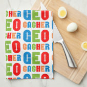 Farbenfrohe Geocacher Arrows Geschirrtuch (Viertel Falte)