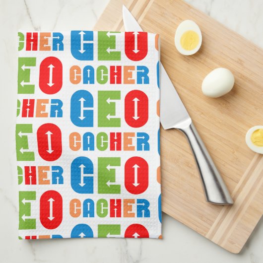 Farbenfrohe Geocacher Arrows Geschirrtuch (Viertel Falte)