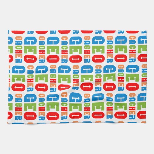 Farbenfrohe Geocacher Arrows Geschirrtuch (Horizontal)