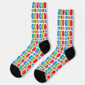 Farbenfrohe Geocacher Arrows Socken (Linkes Detail)