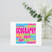 Farbenfrohe Geografie Postkarte (Stehend Vorderseite)