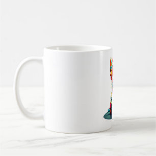 Farbenfrohe Geometrie 3D Chihuahua im modernen Sti Kaffeetasse