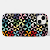 Farbenfrohe Geometrie Pinwheel Schwarz Case-Mate iPhone Hülle (Rückseite (Horizontal))