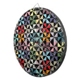 Farbenfrohe Geometrie Pinwheel Schwarz Dartscheibe (Vorderseite rechts)