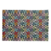 Farbenfrohe Geometrie Pinwheel Schwarz Kissenbezug (Rückseite)