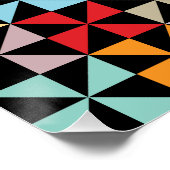 Farbenfrohe Geometrie Pinwheel Schwarz Poster (Ecke)