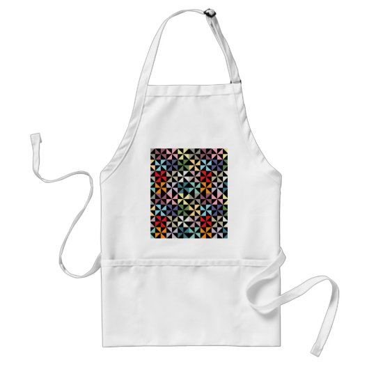 Farbenfrohe Geometrie Pinwheel Schwarz Schürze (Vorne)