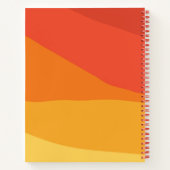 Farbenfrohe Geometrie Retro Sonniges Orange Streif Notizblock (Rückseite)