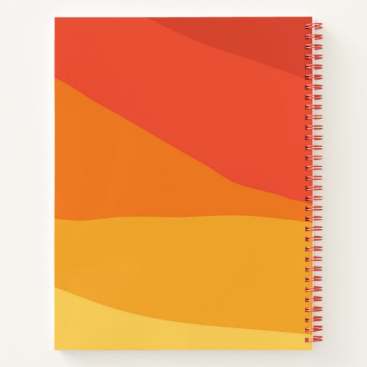 Farbenfrohe Geometrie Retro Sonniges Orange Streif Notizblock (Rückseite)