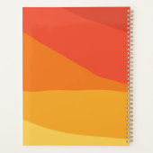 Farbenfrohe Geometrie Retro Sonniges Orange Streif Planer (Rückseite)