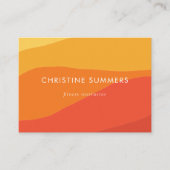 Farbenfrohe Geometrie Retro Sonniges Orange Streif Visitenkarte (Vorderseite)