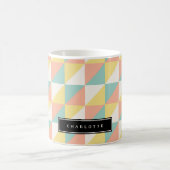 Farbenfrohe geometrische Abstrakte Dreieck Moderne Kaffeetasse (Mittel)