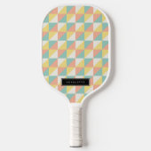 Farbenfrohe geometrische Abstrakte Dreieck Moderne Pickleball Schläger (Vorderseite)