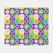Farbenfrohe geometrische Abstrakte Kunst Fleecedecke (Vorderseite (Horizontal))