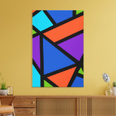 Farbenfrohe geometrische Abstrakte Kunst Leinwanddruck (Insitu (Wohnzimmer))