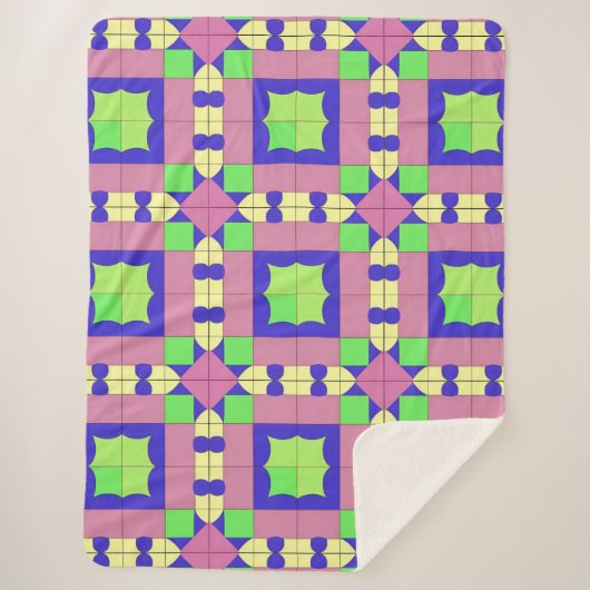 Farbenfrohe geometrische Abstrakte Kunst Sherpadecke (Vorderseite)