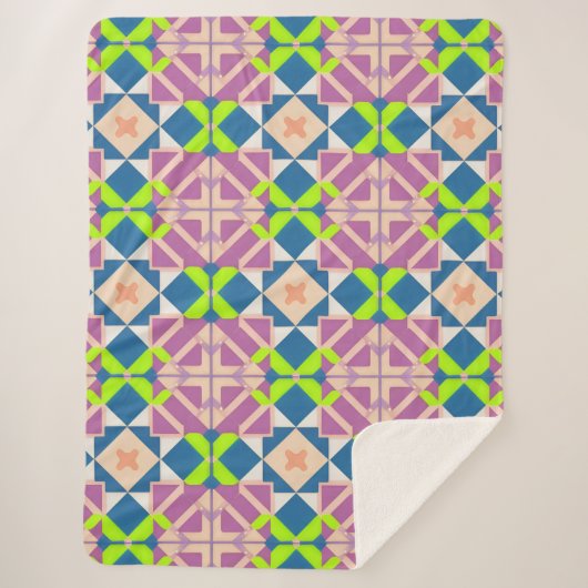Farbenfrohe geometrische Abstrakte Kunst Sherpadecke (Vorderseite)