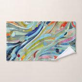 Farbenfrohe geometrische Abstrakte Mosaikkunst Badhandtuch Set (Handtuch)