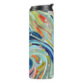 Farbenfrohe geometrische Abstrakte Mosaikkunst Thermosbecher (Nach links gedreht)