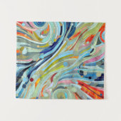 Farbenfrohe geometrische Abstrakte Mosaikkunst Wandteppich (Vorderseite (Horizontal))