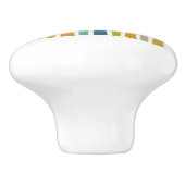 Farbenfrohe geometrische Ausrufepunkte Mitte des J Keramikknauf (Seitenansicht)