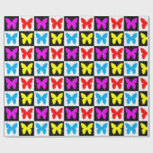 Farbenfrohe geometrische Blockdrucke Geschenkpapier (Flach)