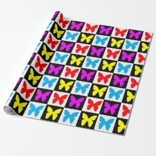 Farbenfrohe geometrische Blockdrucke Geschenkpapier
