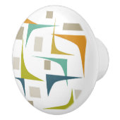 Farbenfrohe geometrische Bögen Mitte des Jahrhunde Keramikknauf (Rechts)