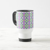 Farbenfrohe geometrische Boho-Pixel-Kunst Reisebecher (Vorderseite Links)