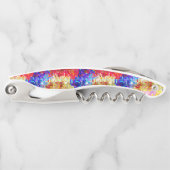 Farbenfrohe geometrische Disco Glitzer Hintergrund Kellnermesser (Vorderseite)