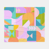 Farbenfrohe geometrische Formen Collagen in hellen Fleecedecke (Vorderseite (Horizontal))