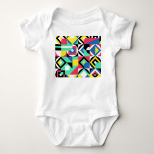 Farbenfrohe geometrische Formen Dekorative Ornamen Baby Strampler