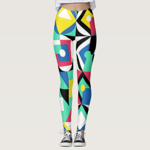 Farbenfrohe geometrische Formen Dekorative Ornamen Leggings