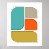 Farbenfrohe geometrische Formen des Retro Mitte de Poster (Vorne)