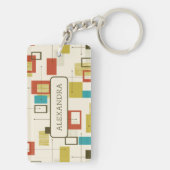 Farbenfrohe geometrische Formen des Retro Mitte de Schlüsselanhänger (Rückseite)