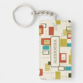 Farbenfrohe geometrische Formen des Retro Mitte de Schlüsselanhänger (Vorderseite)