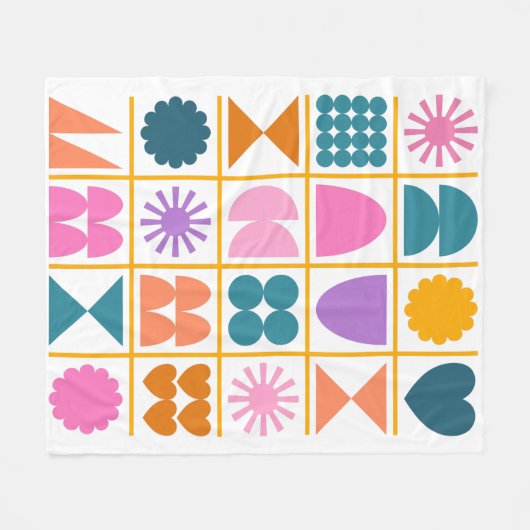 Farbenfrohe geometrische Formen Einfaches modernes Fleecedecke (Vorderseite (Horizontal))