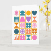 Farbenfrohe geometrische Formen Einfaches modernes Karte (Gelbe Blume)