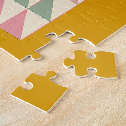 Farbenfrohe geometrische Formen in Aquamarinen For Puzzle (Seite)