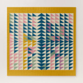 Farbenfrohe geometrische Formen in Aquamarinen For Puzzle (Horizontal)