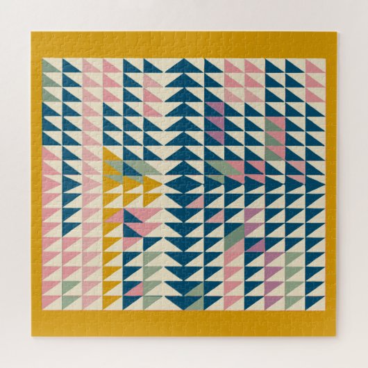 Farbenfrohe geometrische Formen in Aquamarinen For Puzzle (Horizontal)