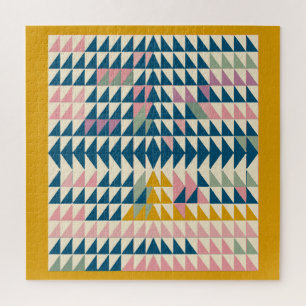 Farbenfrohe geometrische Formen in Aquamarinen For Puzzle