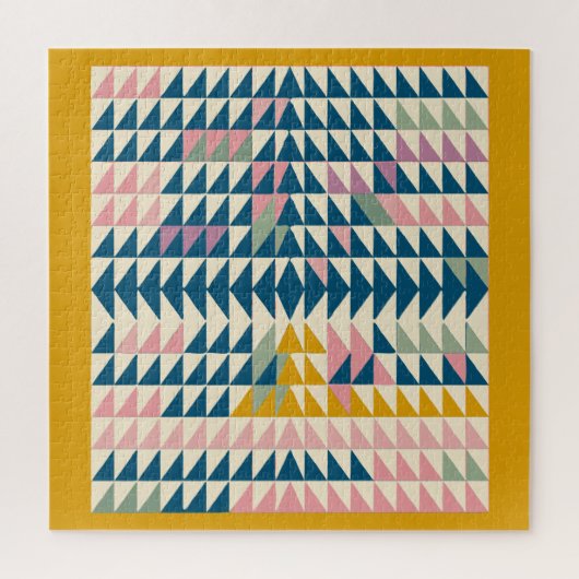 Farbenfrohe geometrische Formen in Aquamarinen For Puzzle (Vertikal)