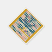 Farbenfrohe geometrische Formen in Aquamarinen For Serviette (Ecke)