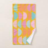 Farbenfrohe geometrische Formen in Gelb Badhandtuch Set (Handtuch)