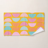 Farbenfrohe geometrische Formen in Gelb Badhandtuch Set (Handtuch)