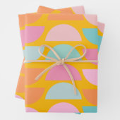 Farbenfrohe geometrische Formen in Gelb Geschenkpapier Set (Beispiel)