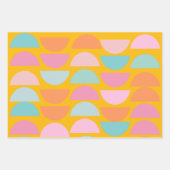 Farbenfrohe geometrische Formen in Gelb Geschenkpapier Set (Vorderseite)