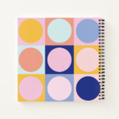 Farbenfrohe geometrische Formen Muster Rosa Gelb Notizblock (Rückseite)